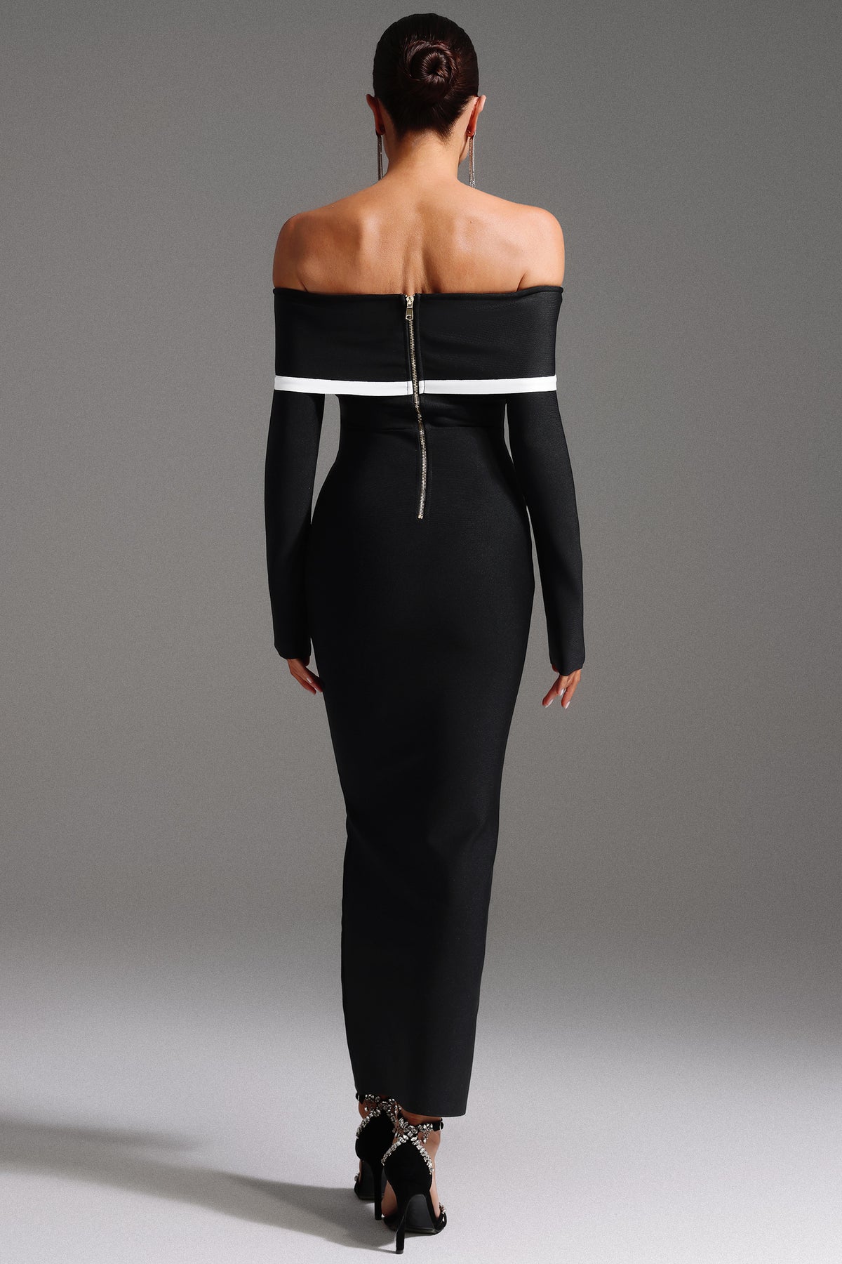 Hilda Off-the-Shoulder Long Sleeve Maxi Dress