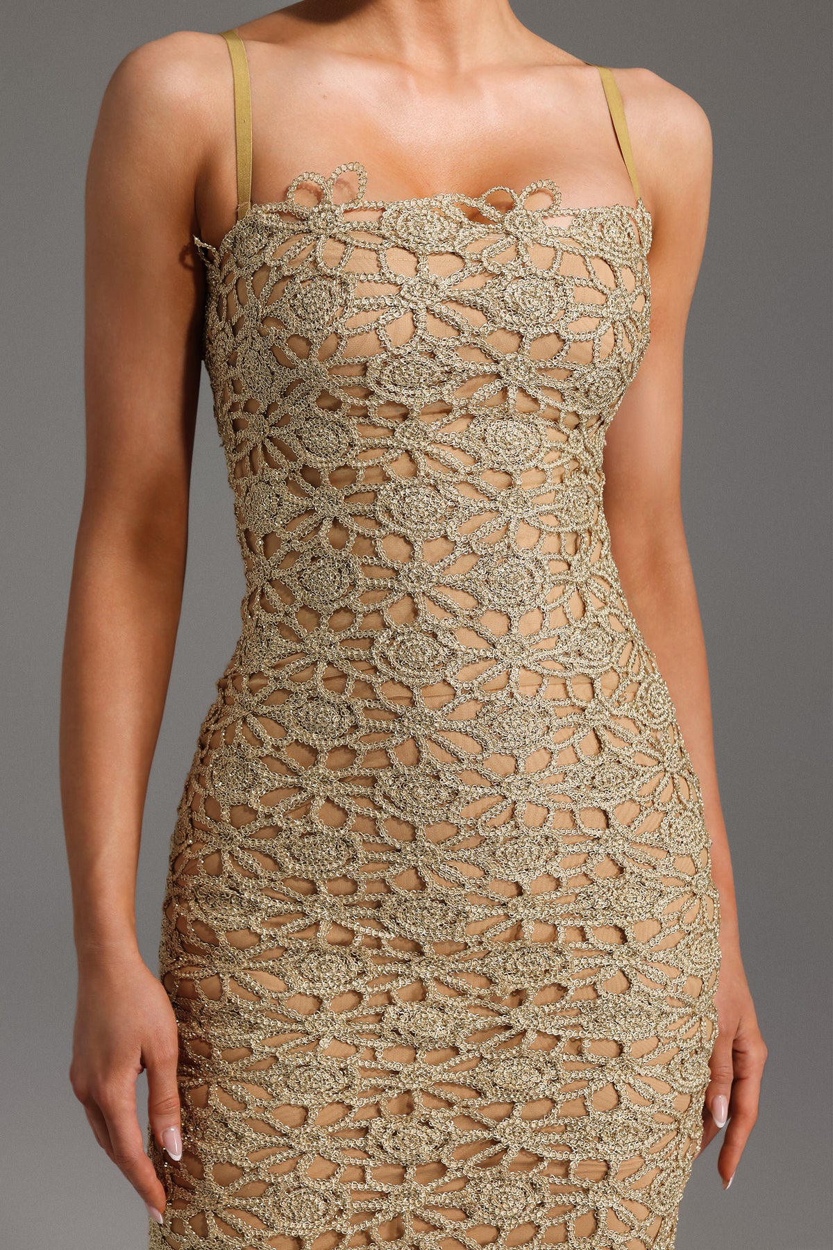 Lelia Sleeveless Hollow Out Slit Midi Dress