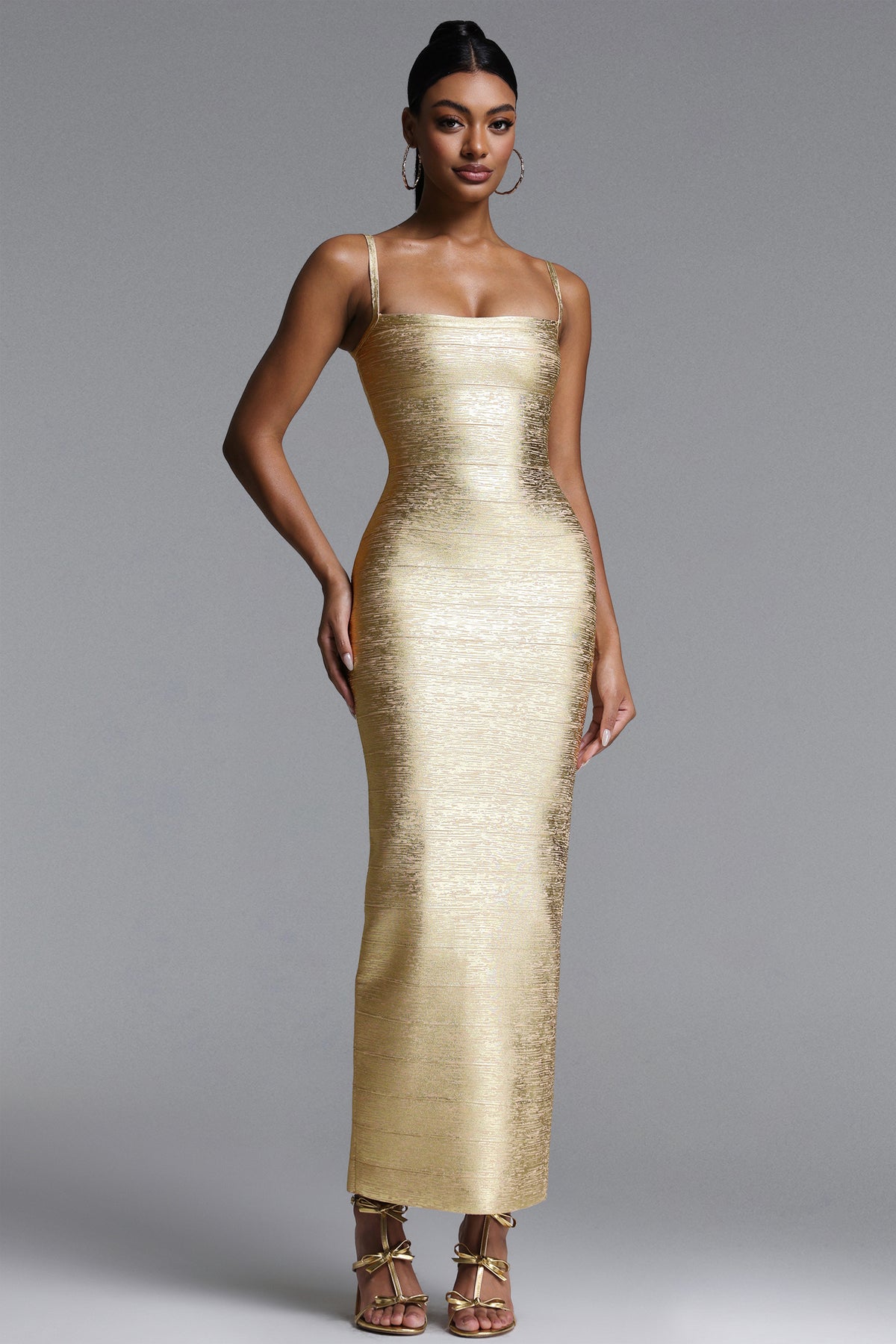 Lionce Metallic Bandage Maxi Dress
