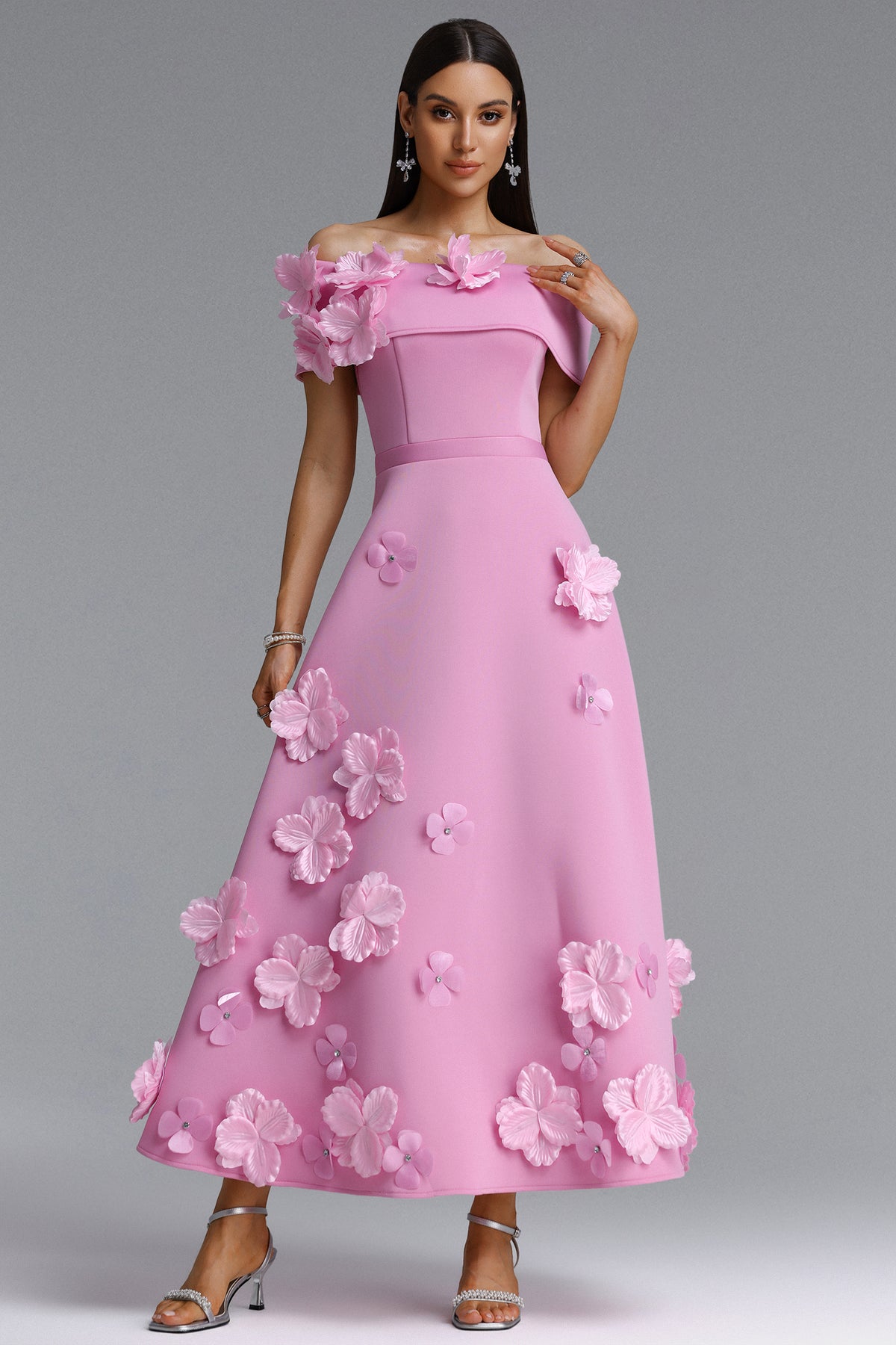 Gacia Off Shoulder Floral Maxi Dress