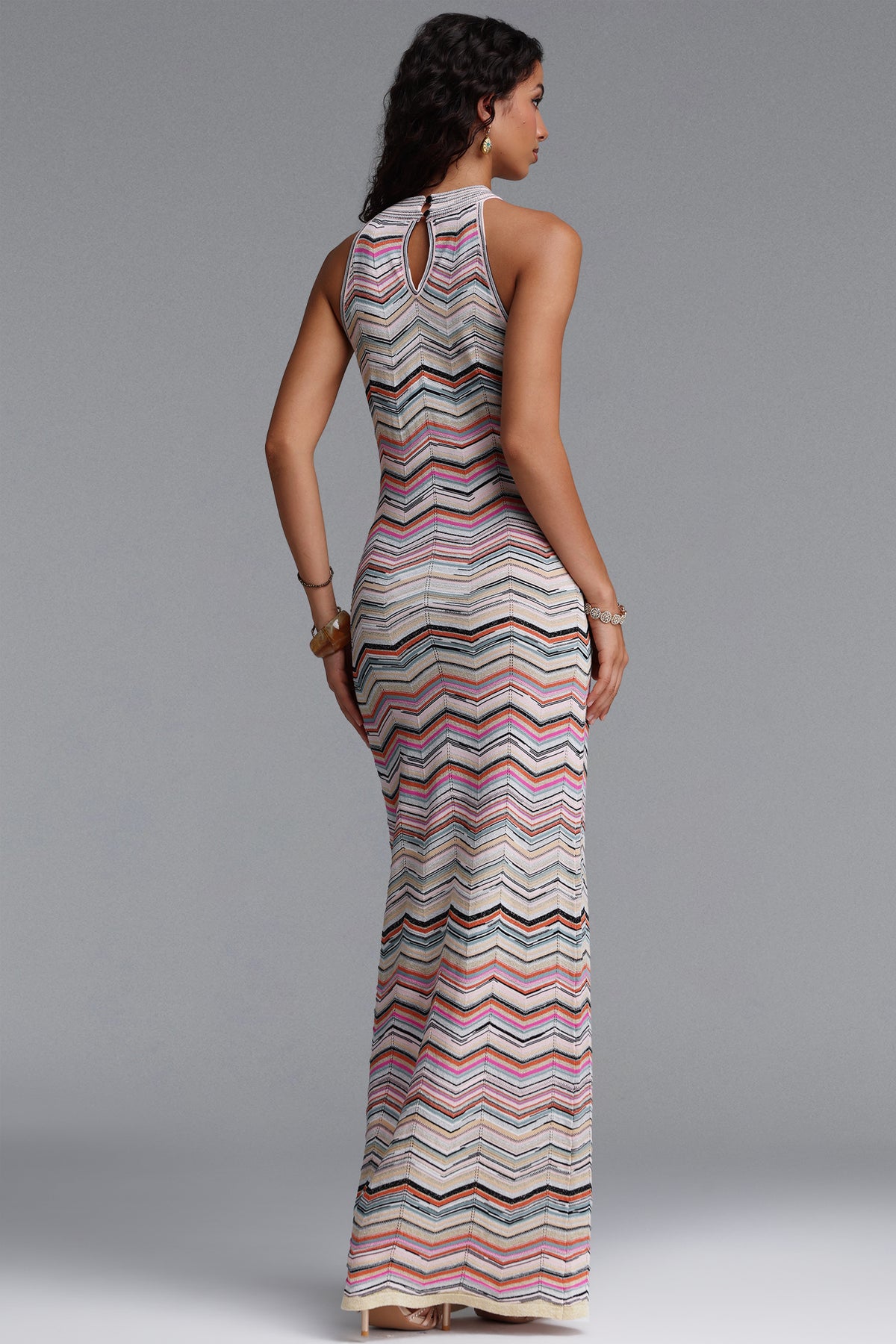 Tiza Sleeveless Striped Knit Maxi Dress