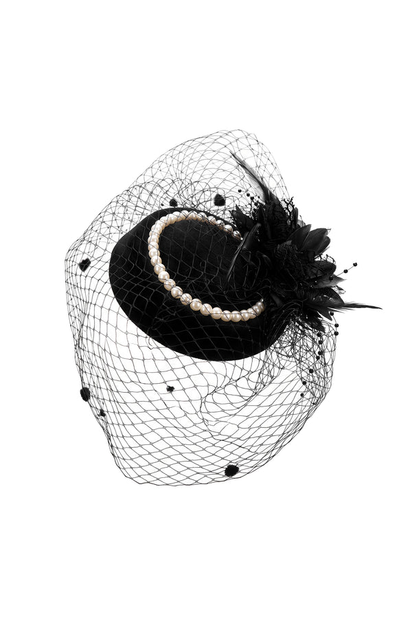 Irregular Vintage Feather Pearl Fascinator