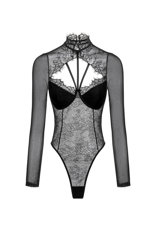 Hatsie Lace Long Sleeve Jumpsuit