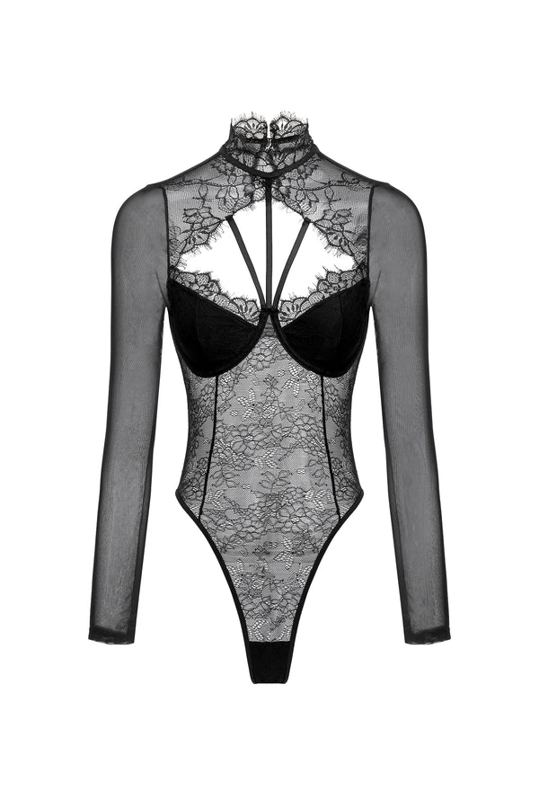 Hatsie Lace Long Sleeve Jumpsuit