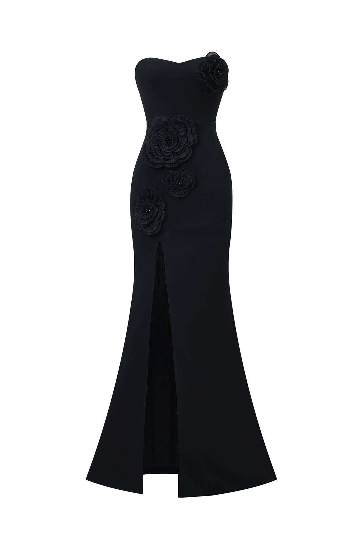 Sleeveless Flowers Slit Bandage Maxi Dress