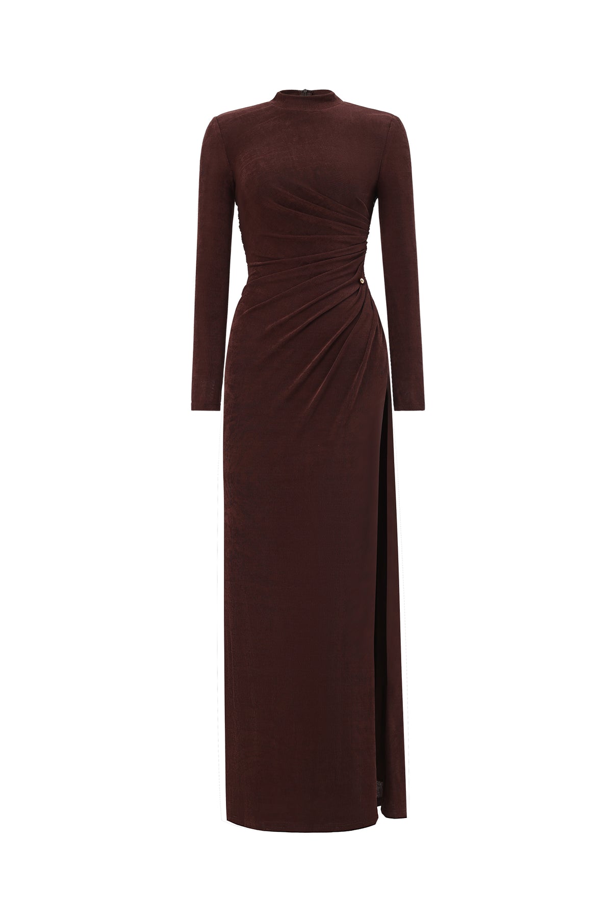 Ivy Long Sleeve Gathered Knit Maxi Dress