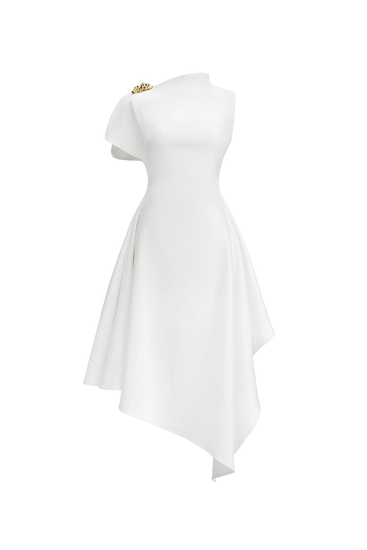 Weren High Neck Asymmetric Maxi Dress