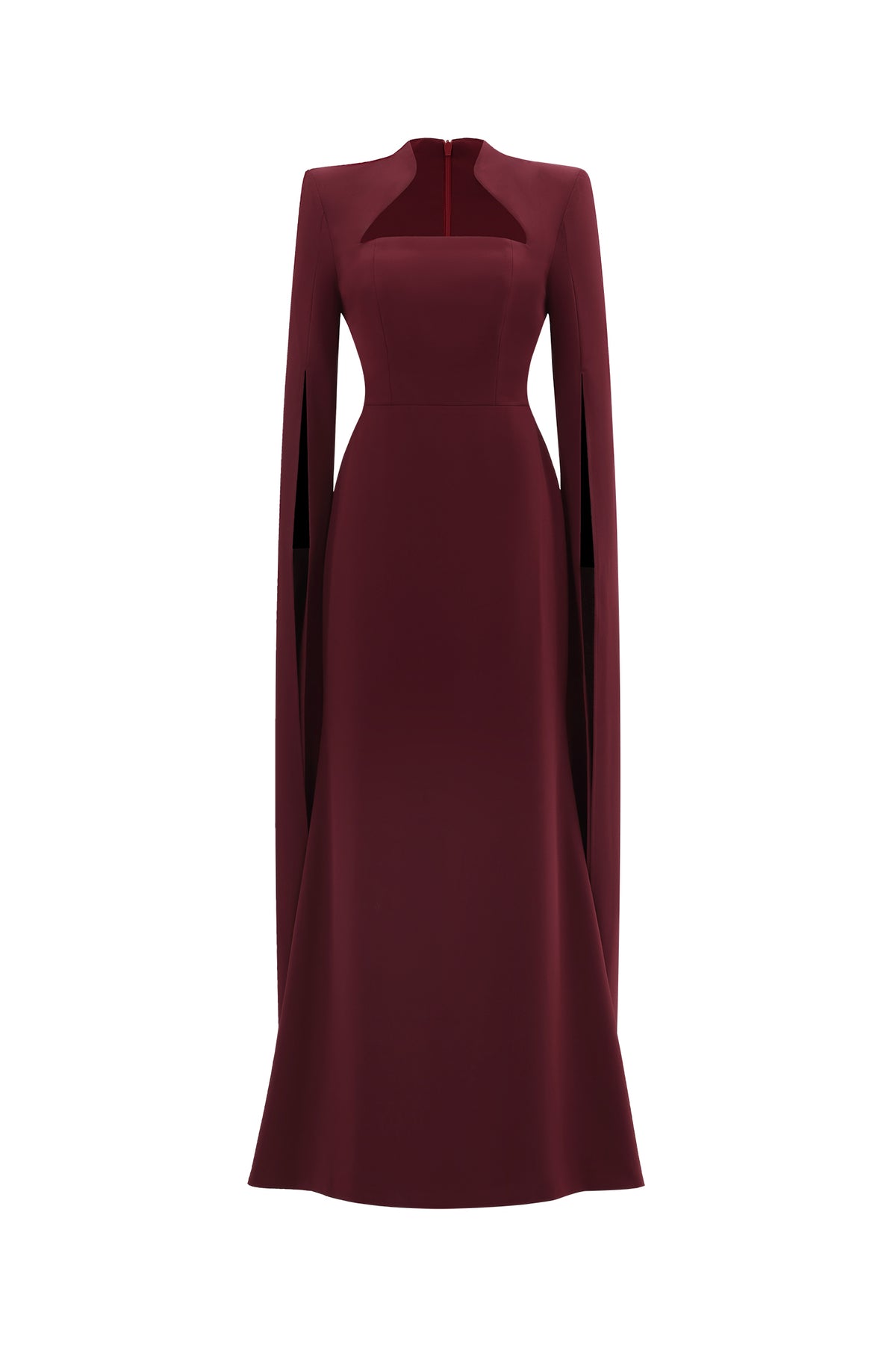 Werko Square Neck Cape Sleeve Woven Maxi Dress