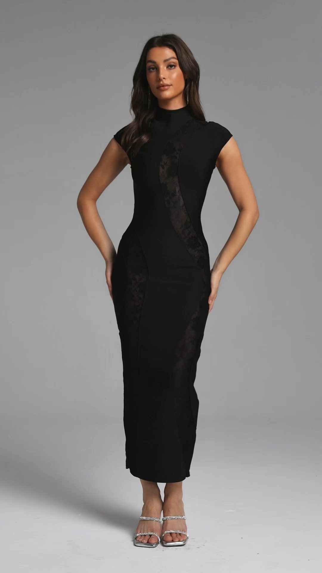 Rotte Sleeveless Lace Bandage Maxi Dress