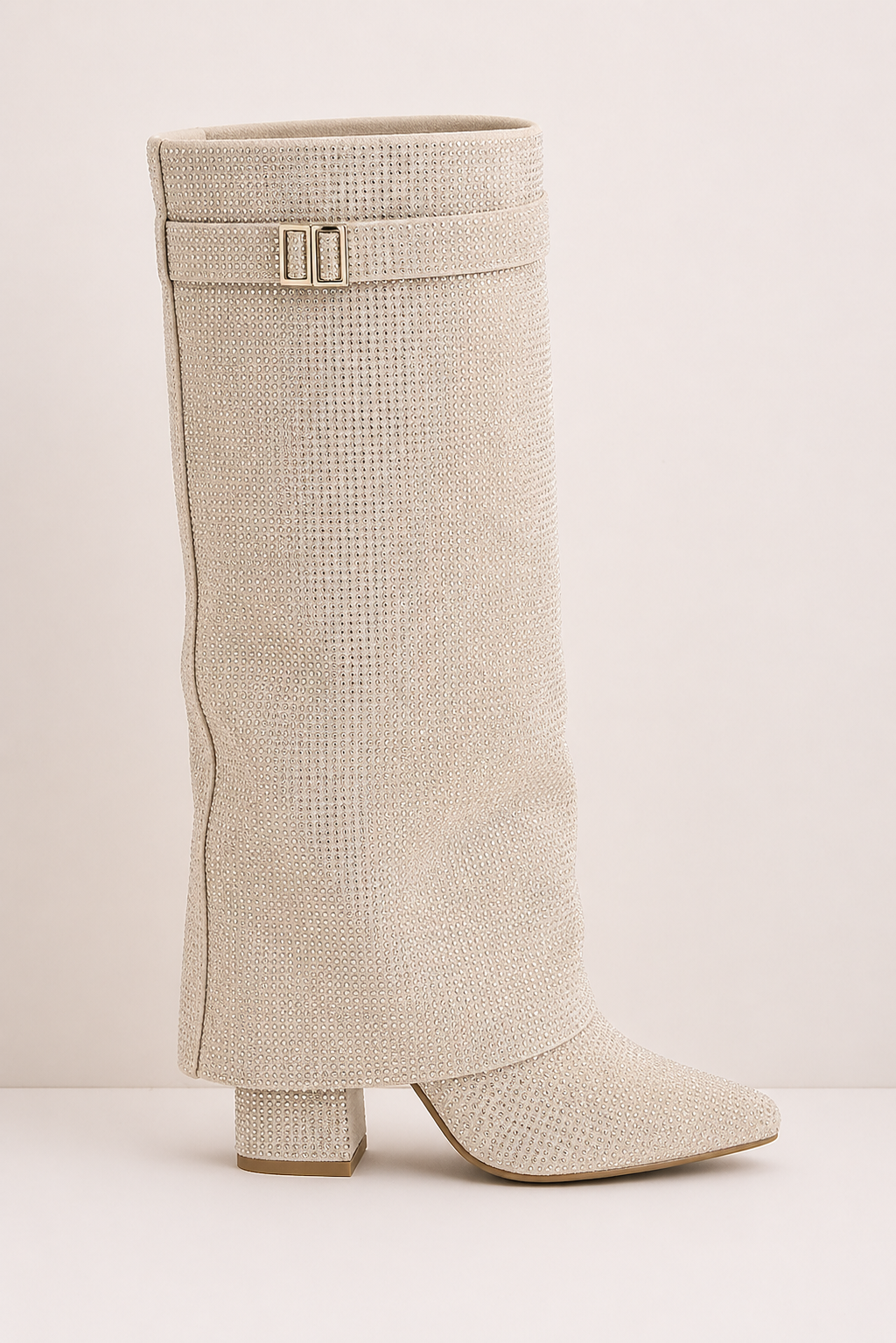 Paris Diamanté Beige Boots